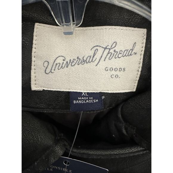 Universal Thread Women's Moto Jacket Faux Leather Faded Black Size X-Large - Picture 8 of 10